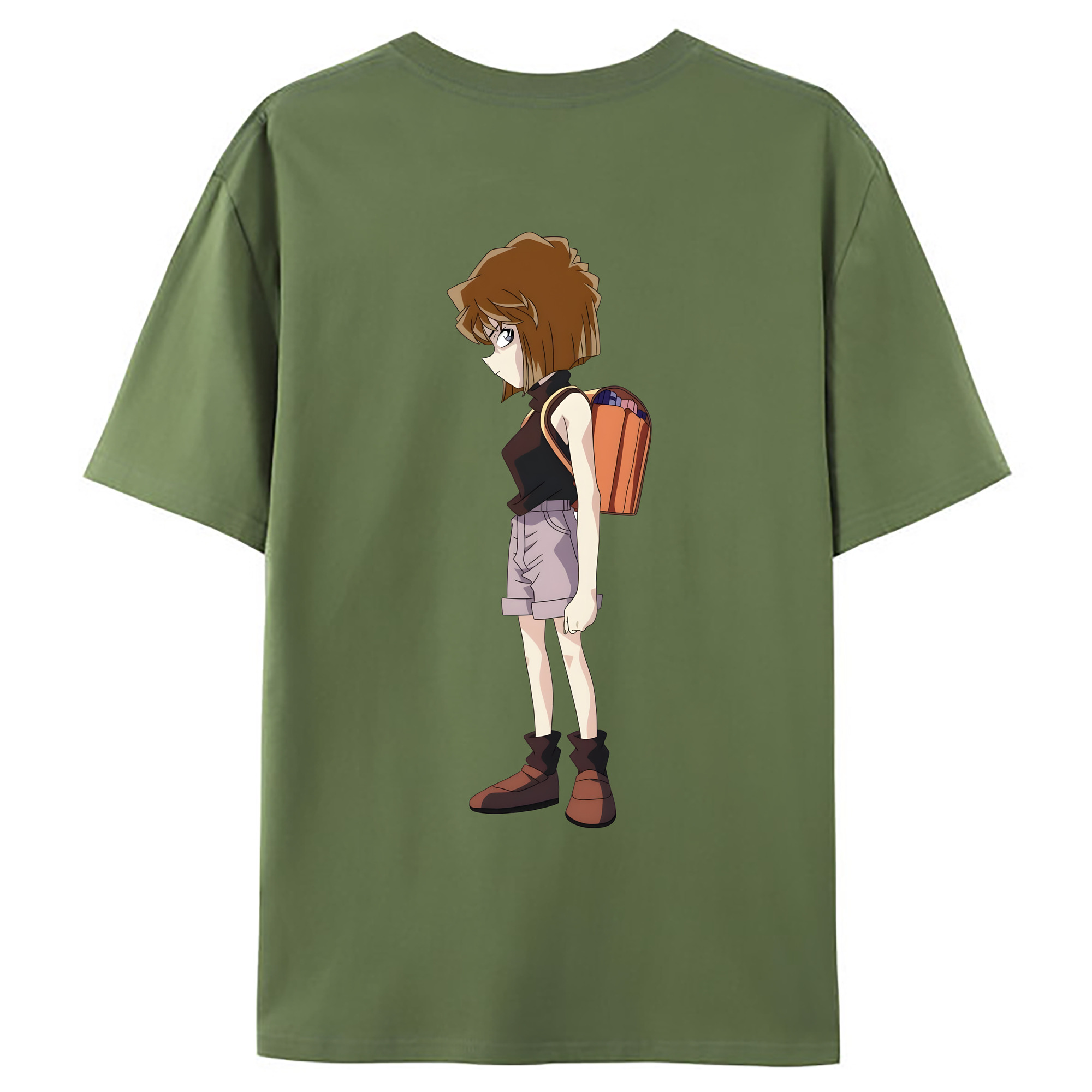 （画像用） 名探偵コナン 灰原 哀 はいばら あい Detective Conan Anita Hailey、Vi Graythorn Haibara Ai 綿100％ メンズ半袖Tシャツ（バックプリント） 通気性
